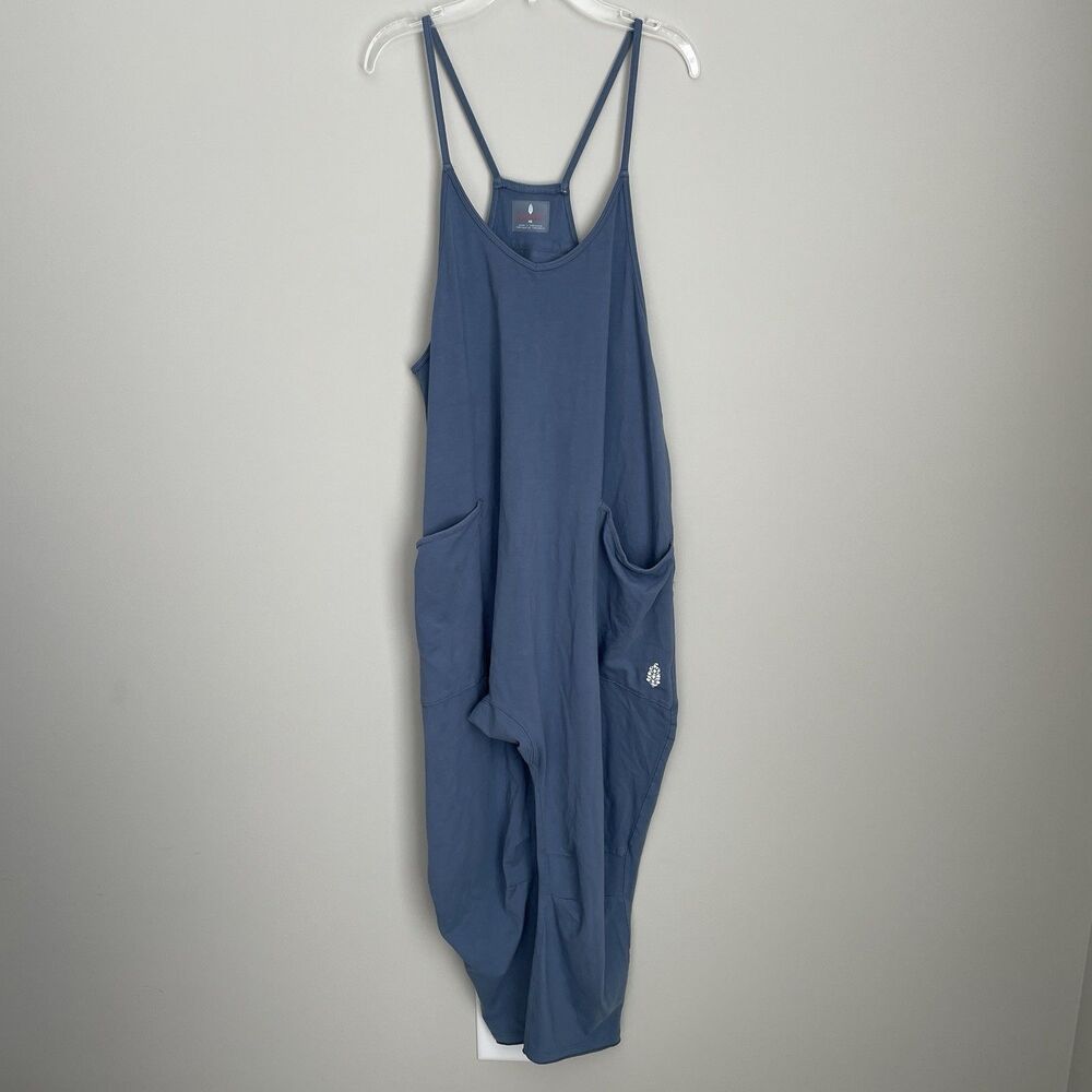 Free People Size XS Blue Sleeveless Overall One Piece Hot Shot Jumpsuit Slouchy
